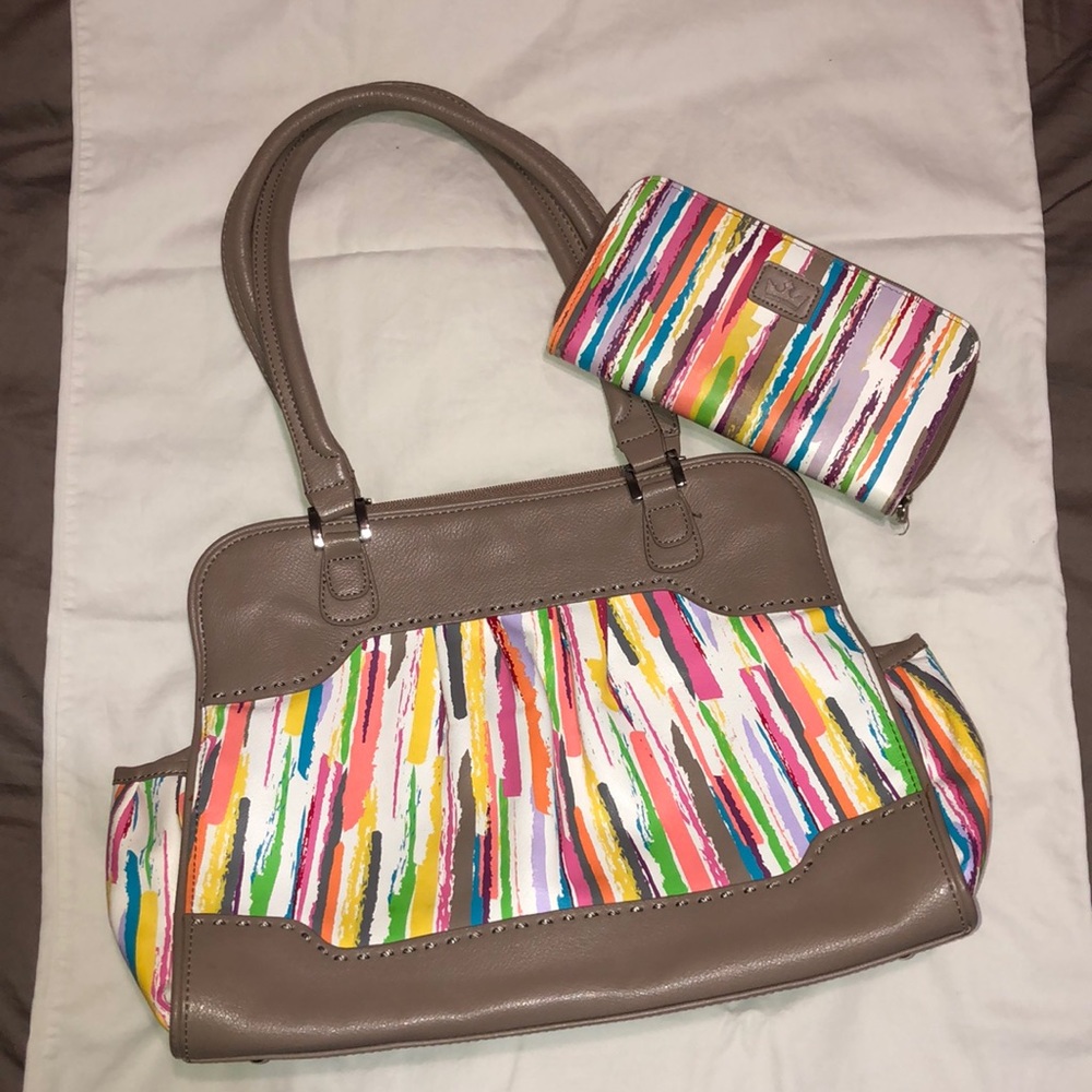 Baekgaard Multi Colored Purse and Matching Wallet